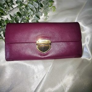 EUC Prada Berry Long Wallet